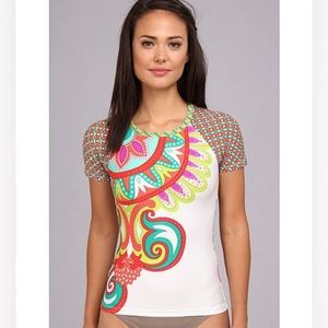 Trina Turk Boho Carnival Gaurd Swim Bikini Top Size XS